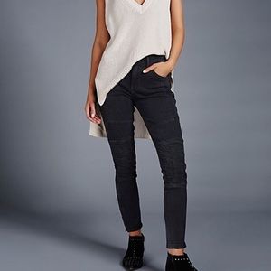 Free People Moto Black Jeans